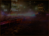 ライトアップされた湯畑